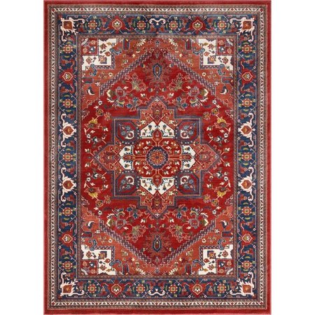 RICKIS RUGS Tulsa Jackie Crimson Traditional Medallion Area Rug - 5 ft. 3 in. x 7 ft. 3 in. RI2505794
